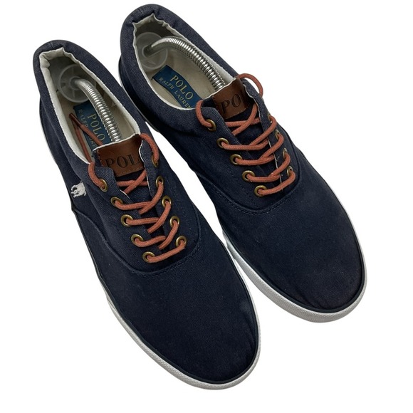 Polo Ralph Lauren Men's Forestmonth II Denim Sneakers 12D Blue Canvas Lace Up - Picture 3 of 9